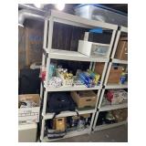 PLASTIC STORAGE SHELF UNIT, NO CONTENTS.