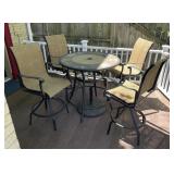 PATIO DINING SET, SLATE TILE TOP TABLE, SWIVEL