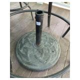 PATIO DINING SET W/ ROUND TILE TOP TABLE, (4).