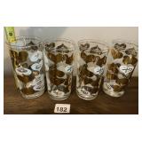 VINTAGE ANNIVERSARY MILESTONE DRINKING GLASSES,