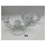 LIDO CRYSTAL CANDLESTICKS (PR), ETCHED PALM FROND