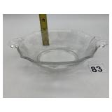 LIDO CRYSTAL OVAL SERVING BOWL W/ HANDLES.