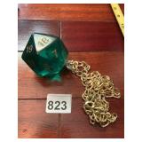OVERSIZED D20 DIE W/ CHAIN, ADDITIONAL SMALLER
