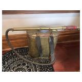 VINTAGE INDIAN FIRE PUMP, BRASS AIR COOLED TANK,