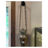 VINTAGE COPPER AND BRASS HANGING VESSEL W/ LID
