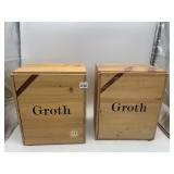 GROTH RESERVE WOODEN WINE CRATES (2), BRANDED