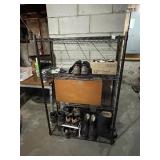 METAL WIRE STORAGE SHELF UNIT, FOUR TIERS,