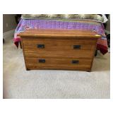 OAK BLANKET CHEST, CEDAR LINED, HINGED LID, TWO