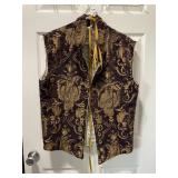 DAMSEL IN THIS DRESS VEST, PURPLE AND GOLD DAMASK