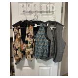 ASSORTED VESTS (3), INCL ADX NYC WINE BOTTLE