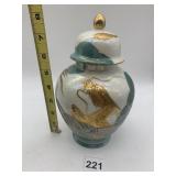 AITO CHINA GINGER JAR, IRIDESCENT FINISH, GOLD