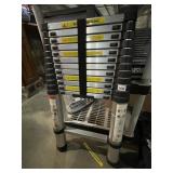 TELESCOPING ALUMINUM LADDER, EXTENDABLE DESIGN,
