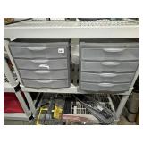 PLASTIC DRAWER UNITS (2), EACH W/ 4 DRAWERS.