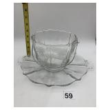 CRYSTAL ICE BUCKET W/ SWING HANDLE AND MATCHING