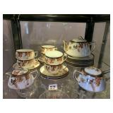 JAPANESE PORCELAIN TEA SET, PHEASANT AND MAPLE