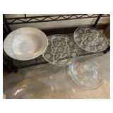 OHOME PORCELAIN BOWL, PRESSED GLASS PLATES,