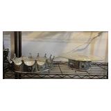 CROWN-SHAPED SERVING TRAYS (2), SILVER-TONE