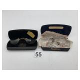 VINTAGE PINCENEZ EYEGLASSES, GOLD-TONE METAL