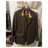 IZOD MENS WOOL BLEND JACKET, BROWN W/ YELLOW