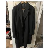 LONDON FOG OVERCOAT, BLACK, BUTTON FRONT, LONG