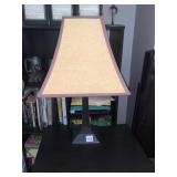 TABLE LAMP W/ RECTANGULAR SHADE, METAL BASE,