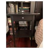 WOODEN NIGHTSTAND, SINGLE DRAWER, LOWER SHELF,