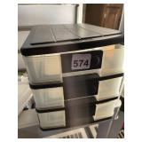 SHINWA PLASTIC STORAGE UNIT, THREE DRAWERS, BLACK
