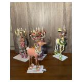 DECORATIVE REINDEER FIGURINES, ASSORTED THEMES