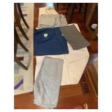 ASSORTED TABLECLOTHS, VARIOUS SIZES, COLORS, AND