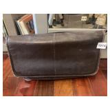 VTG LEATHER MESSENGER BAG, BROWN, ZIPPERED