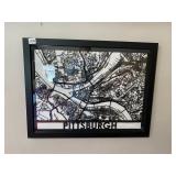CUT MAPS PITTSBURGH LASER CUT WOOD MAP, BLACK