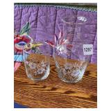 ETCHED GLASS BEDSIDE CARAFE AND TUMBLER SET,