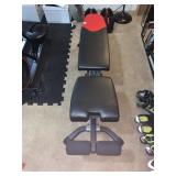 BOWFLEX ADJUSTABLE WEIGHT BENCH, RED AND BLACK
