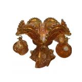 VINTAGE MARIGOLD CARNIVAL GLASS PUNCH BOWL SET,