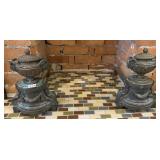 VINTAGE BRONZE FIREPLACE URNS, PR, CLASSICAL
