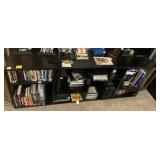 BLACK LAMINATE BOOKSHELF, 74IN W X 15IN D X 27IN