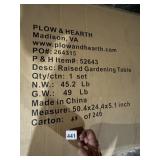 PLOW & HEARTH RAISED GARDENING TABLE, ITEM 52643,