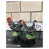 PR CERAMIC ROOSTER SALT AND PEPPER SHAKERS,