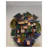 MODERNIST METAL WALL ART, MULTI-TEXTURED COPPER