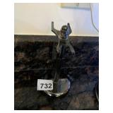 METAL SHAVING RAZOR STAND, BLACK FINISH, WEIGHTED