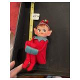 VTG ELF CHRISTMAS ORNAMENT, FELT CLOTHING, MADE
