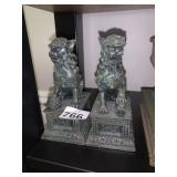 SUMMIT COLLECTION FOO DOG STATUES, BRONZE-TONE