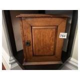 VINTAGE OAK CABINET W/ HINGED DOOR, THREE