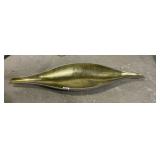 HAMMERED METAL SERVING BOWL, GOLD-TONE INTERIOR,
