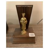 VINTAGE GRADUATION TROPHY, GOLD-TONE FIGURE ON