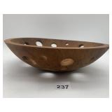 HOLLAND BOWL MILL WOODEN BOWL, PIERCED DESIGN,