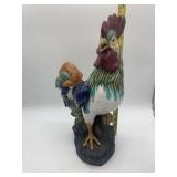 MAJOLICA STYLE CERAMIC ROOSTER FIGURINE,