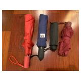 ASSORTED FOLDING UMBRELLAS (4), VARIOUS COLORS,