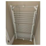 FOLDING METAL CLOTHES DRYING RACK, WHITE FINISH,