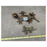 CERAMIC GECKO WALL DECOR, MULTICOLORED GLAZE